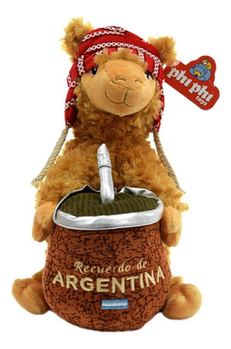 Peluche Llama Con Mate Argentina 25cm Phi Phi Toys