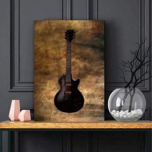 Quadro Guitarra Música Decorativo Tela De Tecido