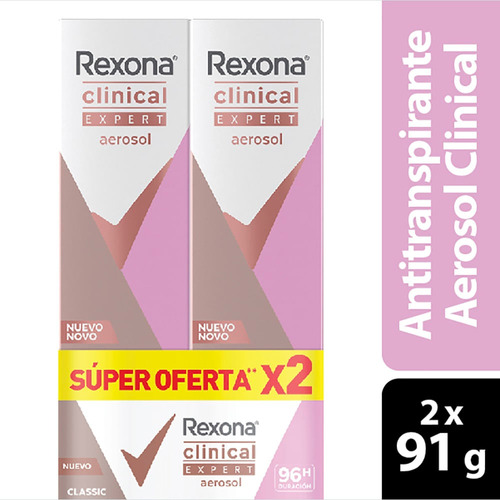 Desodorante Rexona Classic Clinical Expert Women Spray X 2un