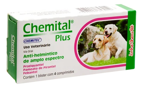 Chemital Cães Plus C/4 Comprimidos 660mg - Chemitec