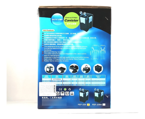 Filtro Canister Boyu Fef-230 (100-300 l) 800 l/h 110 v