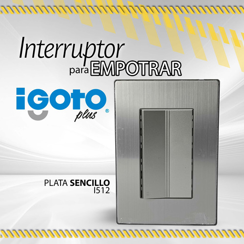 Interruptor Igoto Para Empotrar Sencillo Plata I512 / 10019