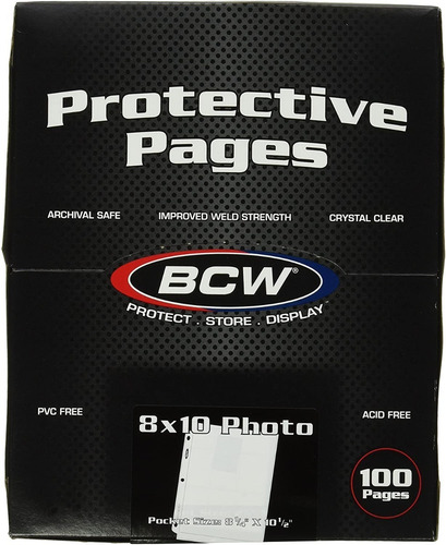 Imagen 2 de 3 de 10 Micas Bcw 1 Espacio Para Foto O Billete De 20.32x25.4 Cm