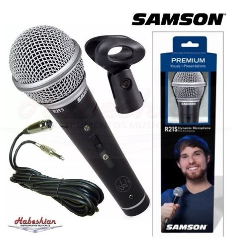 Microfono Vocal Samson R21 Premium Pack + Pipeta + Cable 