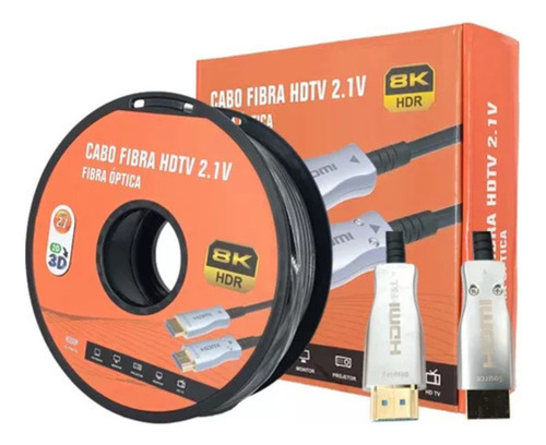 Cabo Hdmi 2.1 Fibra Optica 8k - 40 Metros