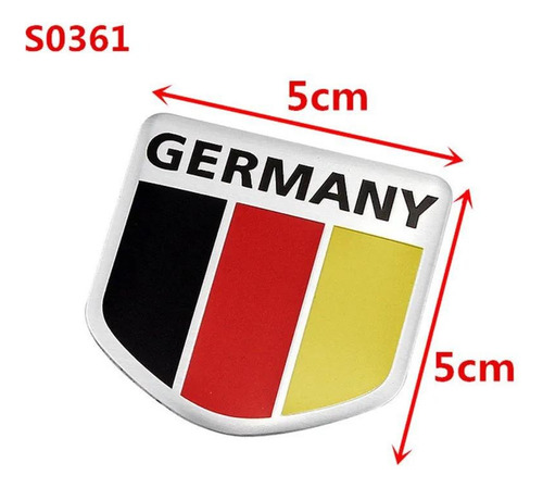  Emblema Bandera Alemania Aluminio Importado Para Carro