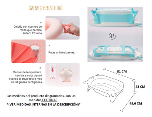 Bañera Tina Para Bebe Plegable + Cojin Marca Induhogar