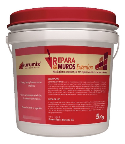 Mezcla Cementicia Repara Muros Exterior Grieta Fisura Urumix