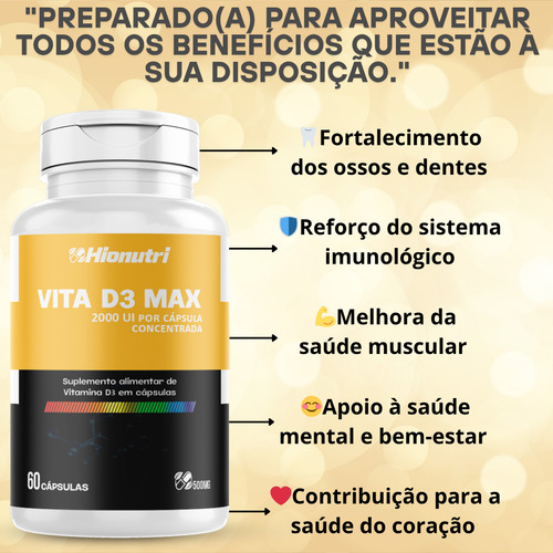Vit D3 2000 Ui Und C/ 60 Cápsulas 500mg