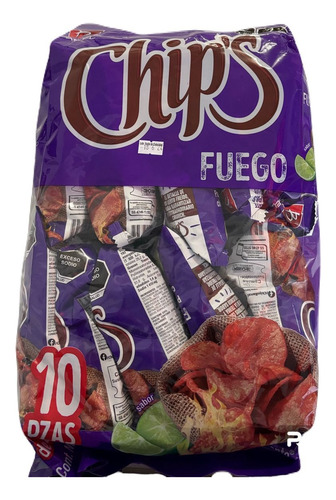Papas Chips Fuego Barcel 10pz