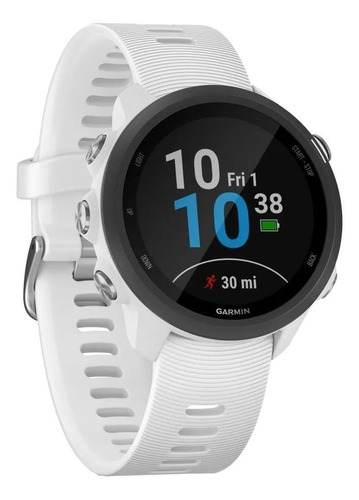 Smartwatch Garmin Forerunner 245 Music 1.2" caja 42.3mm de  polímero reforzado con fibra  blanca, malla  white de  silicona y bisel  negro