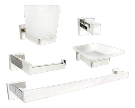 Set De Accesorios Para Baño Acero Inoxidable 5 Piezas Cromo