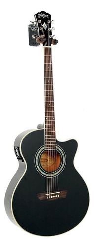 Guitarra acústica Washburn Festival EA12 para diestros black brillante