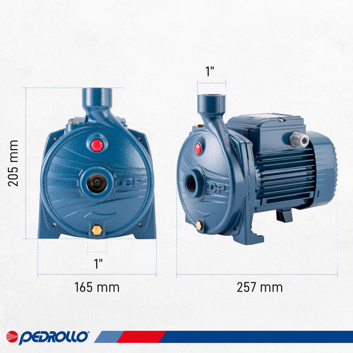 Bomba Centrífuga Pedrollo Cpm130 0.5hp 22mts 4800 L/hs 0.5 H