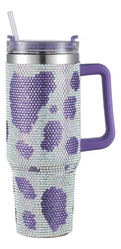 Copa De Vacío De Paja De Diamante De Acero Inoxidable 40oz