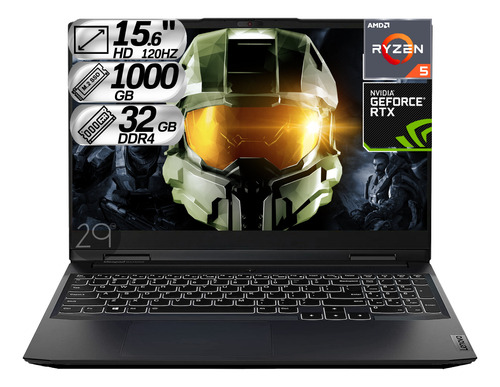 Portatil Lenovo Gamer Amd Ryzen 5 6600h Ram 32gb Ssd 1000gb 