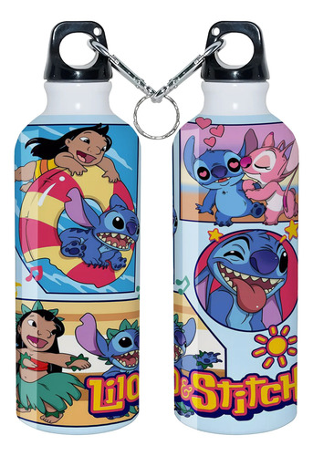 Botella De Agua Deportiva Lilo & Stitch 750ml Printconttent Azul Claro