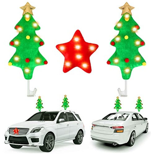 Christmas Auto Reindeer Antlers Decoration Kit, Green C...