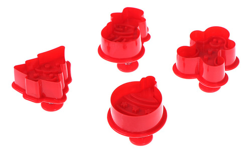 Juego De 4 Moldes Para Galletas Navideñas, Corte Con Émbolo