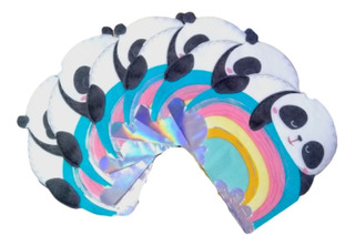 S4Sassy Azul amarte Panda ninos servilleta de algodón Impresa Todos los días Ropa de Mesa Lavable básica 18 x 18 Paquete de 4 