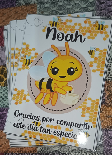 Tarjeta Invitacion Virtual Imprimible Abejita Plim Plim