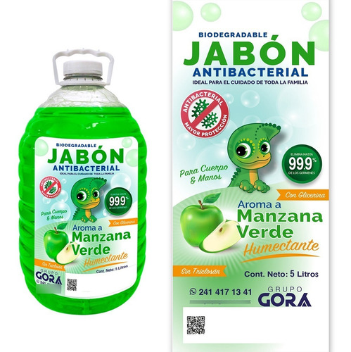 Imagen 3 de 5 de Kit Jabón Para Manos Líquido Cereza Chicle Mora Azul 5 L C/u