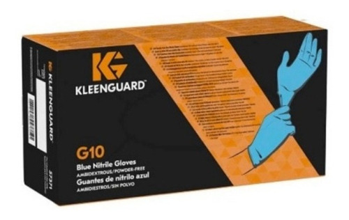 Guantes descartables antideslizantes Kleenguard G10 color azul talle S de nitrilo x 100 unidades