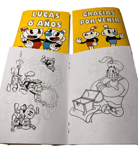 Libritos Para Colorear Personalizados X 10 Cuphead