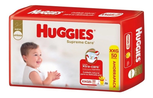 Pañales huggies Supreme Ahorro Talle Xxg  50 Uds.