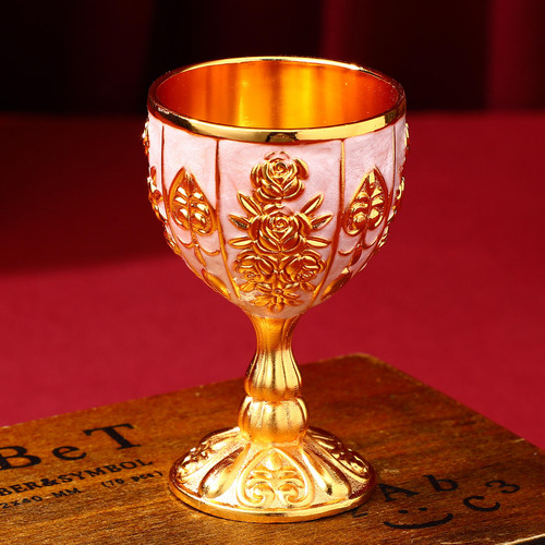 Taza Decorativa Con Delicado Diseño Retro De Metal, Estilo 1