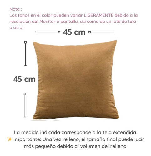 Set 2 Cojín Decorativo Minimalista Sala Recamara Camel Velvet