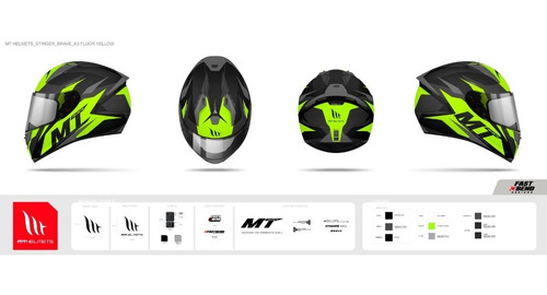 Casco Mt Para Moto / Mt Helmets Stinger / Brave Amarillo