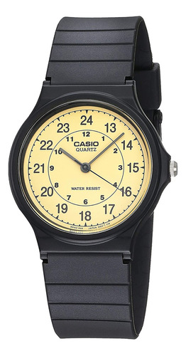 Reloj Analógico Clásico Casio Mq24-9b Para Hombre Correa Negro Bisel Negro Fondo Negro