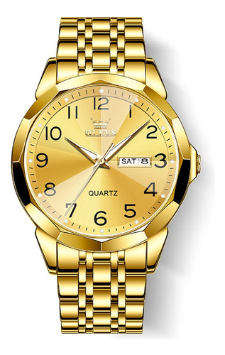 Olevs Reloj Hombre Luminoso Impermeable Cuarzo Original 9970