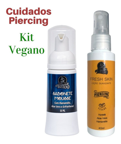 Imagem 2 de 4 de Kit Cuidados Piercing Mousse De Limpeza E Spray Regenerador