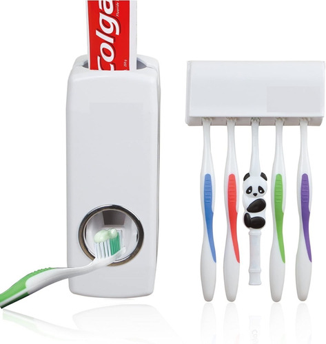Dispensador Automatico Pasta Dental Y  Porta Cepillo 