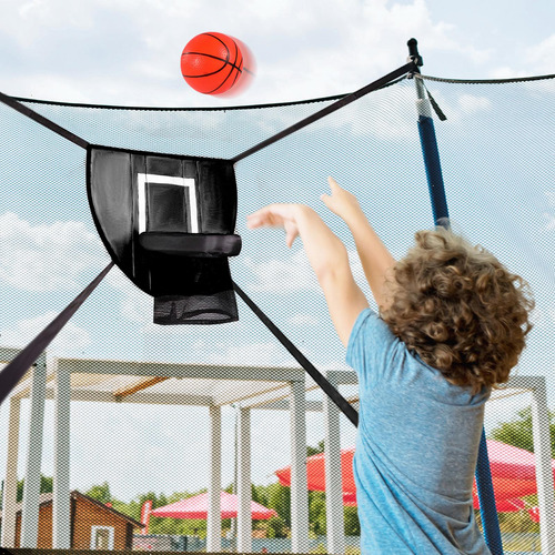 Aro De Baloncesto Para Trampolín Con Bomba De Negro 45x35cm