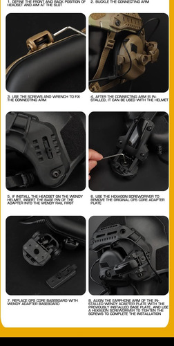 Adaptador De Riel De Casco De Rotación Múltiple Gydehutj El
