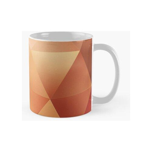 Taza Patrón Geométrico Naranja, Patrón Poligonal. Calidad Pr