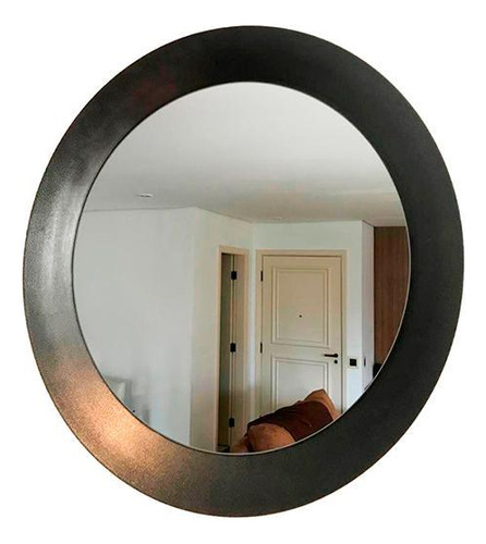 Espelho Decorativo Paella Redondo Com Led 60cm Velha Prata