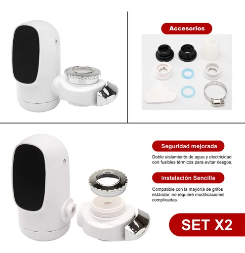 Set X2 Calentador De Agua Eléctrico Para Grifos