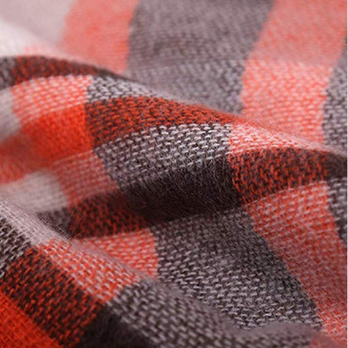 Bufanda Suave Y Cálida A Cuadros Tartán Modelo Único Color Diseño De La Tela Talle