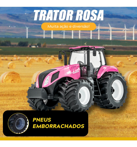 Trator De Brinquedo Miniatura New Holland T8 Conjunto Com 2