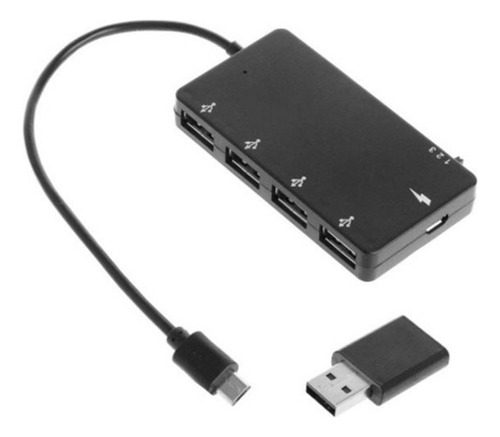 1 Juego De Cables Adaptadores De Carga Usb Otg De 4 Puertos