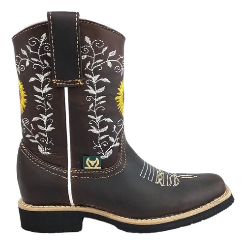 Botas Para Mujer Rodeo Crazy Tubo Medio Girasoles