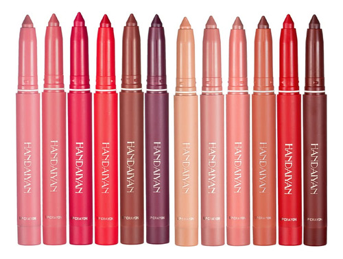 Juego De Lápiz Labial De 12 Colores, Lápiz Labial Mate Que N