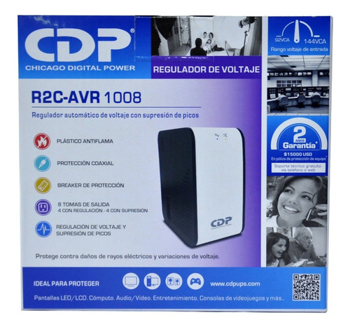 Regulador De Voltaje 1000va 500w 8 Salidas Cdp R2c-avr 1008
