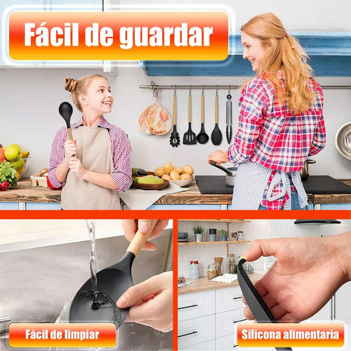 Juego de 12 utensilios de cocina Snowglad Silicona Espátulas Reposteria