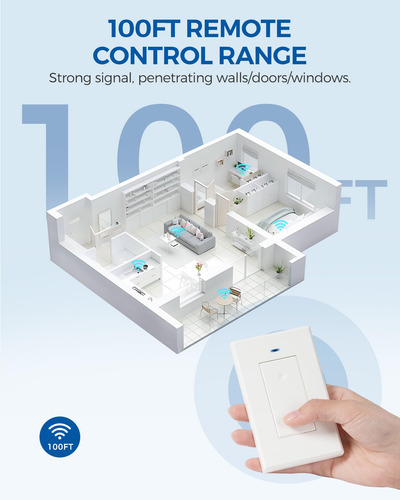 Kit De Receptor E Interruptor De Luz Sem Fio Com