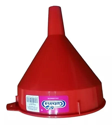 6pz Embudo Grande 5l Plástico Resistente Cubasa Rojo